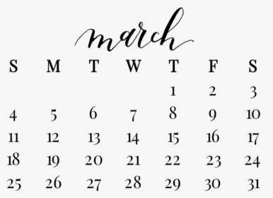 March Calendar Png, Transparent Png, Free Download