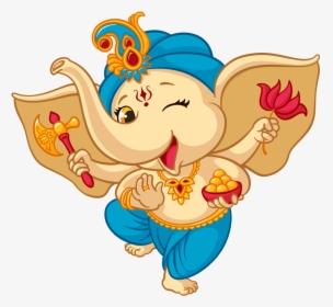 Ganesh Vector Dancing - Ganesha Cartoon Drawing, HD Png Download, Free Download