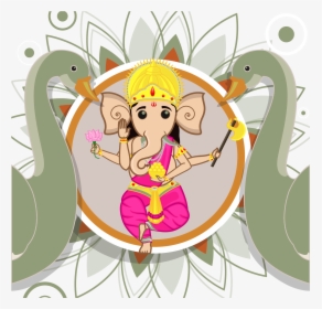 Ganesha Vector Cartoon - Ganesh Cartoon Images Of God, HD Png Download, Free Download