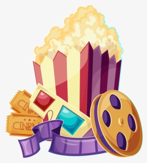 Movie Ticket With Popcorn Clipart Png Free Download - Movie Tickets Transparent Background, Png Download, Free Download