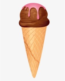 Chocolate Ice Cream Cone Png Clip Art - Ice Cream Cone Png, Transparent Png, Free Download