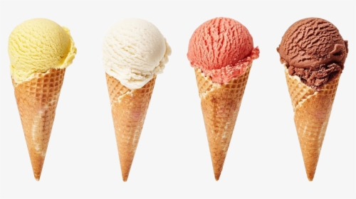 Cone Ice Cream Png Free Download - 4 Ice Cream Cones, Transparent Png, Free Download