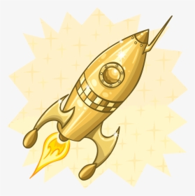Golden Rocket - Old Rocket Png, Transparent Png, Free Download