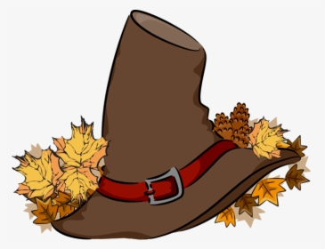 Transparent Background Thanksgiving Clip Art - Cartoon Pilgrim Hat Transparent, HD Png Download, Free Download
