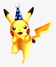 Pikachu Wearing A Party Hat , Png Download - Pikachu Wearing Birthday Hat, Transparent Png, Free Download