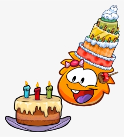 Happy Birthday Orange Puffle - Club Penguin Birthday Puffle, HD Png Download, Free Download