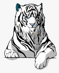 Transparent White Tiger Clipart - White Tiger Art Transparent, HD Png Download, Free Download