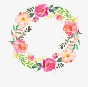 Number Clipart Watercolor - Watercolor Wreath Flower Png, Transparent Png, Free Download