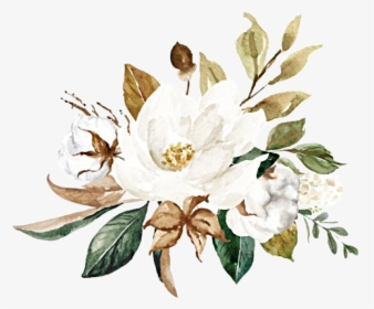 #watercolor #flowers #floral #bouquet #magnolia #cotton - Jasmine, HD Png Download, Free Download