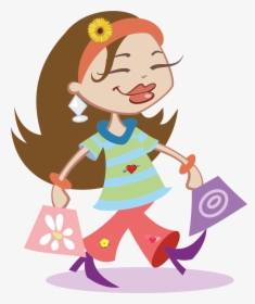 Happy Shopping Girl Clip Arts - Transparent Background Shopping Clipart, HD Png Download, Free Download