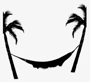 Hammock And Palm Trees Png - Black And White Trees Png, Transparent Png, Free Download