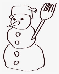 Snowman Sketch - Snowman Line Art, HD Png Download, Free Download