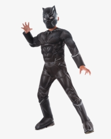 Kids Marvel Civil War Deluxe Black Panther Costume - Black Panther Halloween Costume For Kids, HD Png Download, Free Download