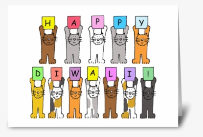 Happy Diwali Cats Greeting Card - Happy Bar Mitzvah, HD Png Download, Free Download