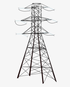 Wire Electric Power Electricity High Potential Overhead - High Tension Wire Drawing, HD Png Download, Free Download