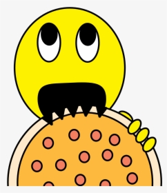 Pizza Thrusted Into Smiley"s Mouth - Smiley Face Cartoon, HD Png Download, Free Download