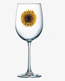 Sunflower Jeweled Stemmed Wine Glass - Wine Glass With Pearl, HD Png Download, Free Download