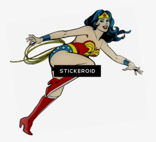 Transparent Woman Running Png - Cartoon Wonder Woman Flying, Png Download, Free Download