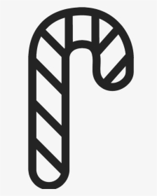 Candy Cane Outline Rubber Stamp, HD Png Download, Free Download