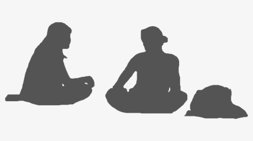Sitting Silhouette White People - Human Silhouette Sitting Png, Transparent Png, Free Download