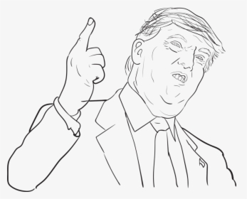 Donald Trump - Donald Trump Outline Drawing, HD Png Download, Free Download