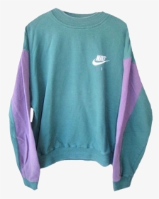 #nike #sweater #jumper #mint #purple #png #polyvore - Nike Green And Purple Sweater, Transparent Png, Free Download