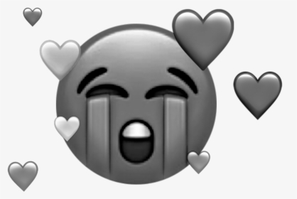 #sad #emoji #black #and #white #hearts #broken #cry - Crying Emoji And Broken Heart, HD Png Download, Free Download