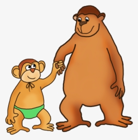 Png Royalty Free Library Ape Clipart Baby - Big And Small Monkey Cartoons, Transparent Png, Free Download