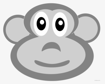 Monkey Head Animal Free Black White Clipart Images - Cartoon, HD Png Download, Free Download