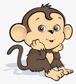 Transparent Monkey - Cartoon Cute Monkey, HD Png Download, Free Download