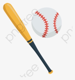 Baseball Clipart Cartoon Ball - 야구 배트 일러스트 Png, Transparent Png, Free Download