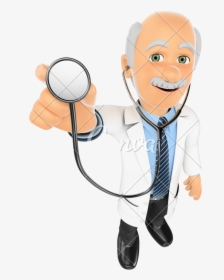3d Doctor Listening With A Stethoscope - Physician, HD Png Download, Free Download