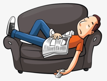 Couch Potato - Sleeping On Sofa Cartoon, HD Png Download, Free Download