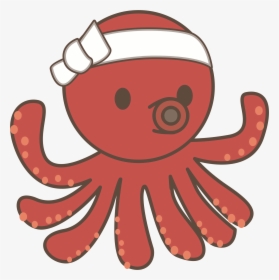 Octopus With Headband Clip Arts - Octopus Cartoon Png, Transparent Png, Free Download