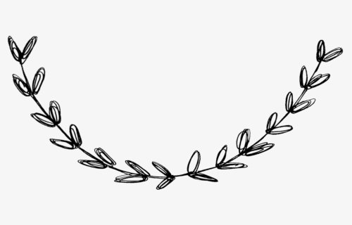 Small Wreath Cliparts - Half Floral Wreath Black And White, HD Png Download, Free Download
