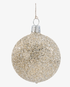 Glass Bauble With Glitter, Gold, 6cm - Christmas Ornament, HD Png Download, Free Download