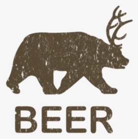 Beer Bear Deer Vintage - Caution Bear Sign, HD Png Download, Free Download