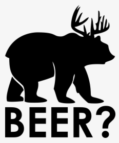 Bear Beer Moose Antler Funny - Bear With Antlers Beer, HD Png Download, Free Download