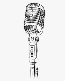Microphone Clipart Tumblr Transparent - Microphone Drawing White Background, HD Png Download, Free Download