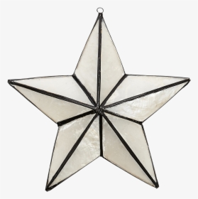 Capiz 3d Star Ornament In White & Black - Drawing, HD Png Download, Free Download