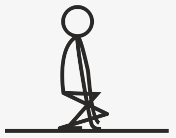 Stick Figure Squatting, HD Png Download, Free Download