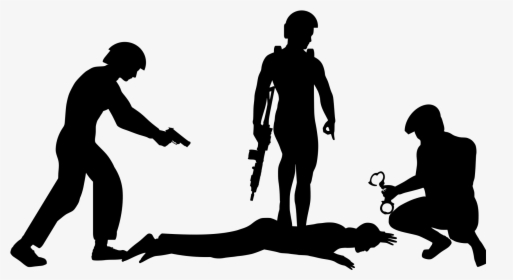 Police Arresting Someone Silhouette, HD Png Download, Free Download