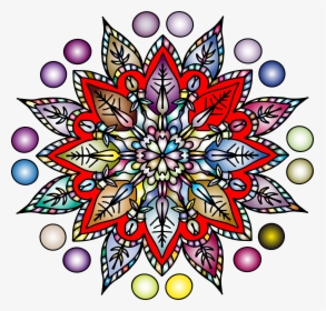 Hand Drawn Floral Line Art Ii Prismatic Clip Arts - Circle, HD Png Download, Free Download