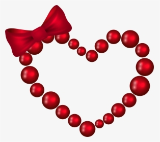 Red Heart With Bow Transparent Png Clip Art Image, Png Download, Free Download