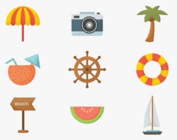 Playa Flat Icons Vector - Vectores Playa Png, Transparent Png, Free Download