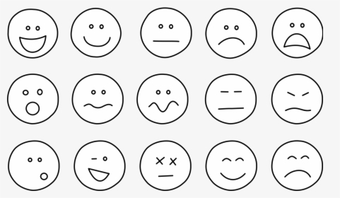 Free Clipart Emotions Faces Black And White, HD Png Download, Free Download