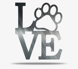 Paw Love Metal Wall Sign - Paw, HD Png Download, Free Download