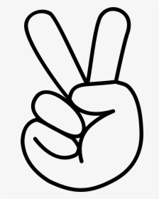 Comic Hand Peace Sign Clip Arts - Hand Peace Sign Clip Art, HD Png Download, Free Download