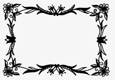 Clipart Library Rectangle Flower Vector Png Transparent - Flower Frame Black And White Png, Png Download, Free Download