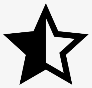 Transparent Black Star Png - Half Filled Star Icon, Png Download, Free Download